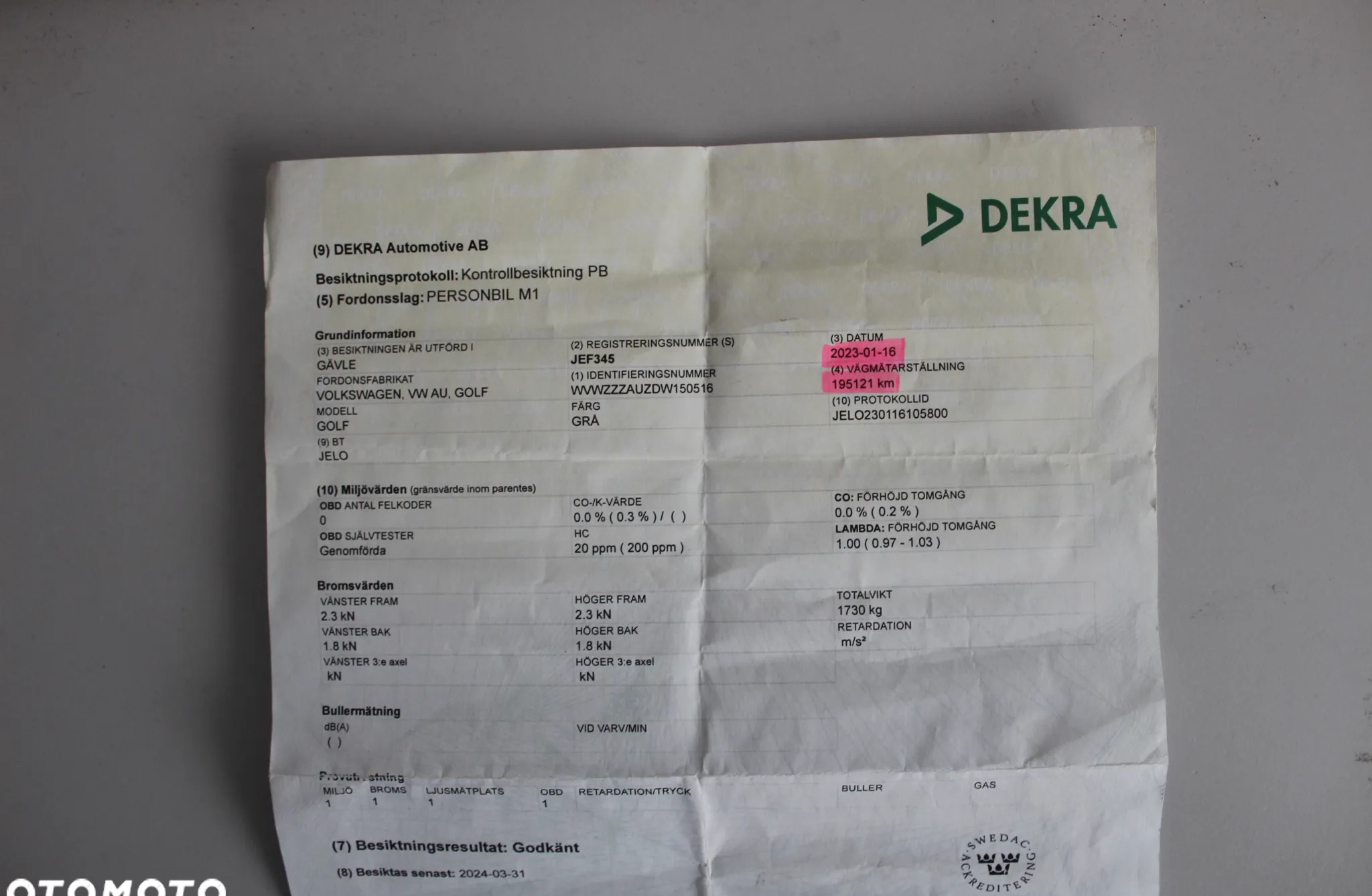 Volkswagen Golf cena 34900 przebieg: 200749, rok produkcji 2013 z Brześć Kujawski małe 436